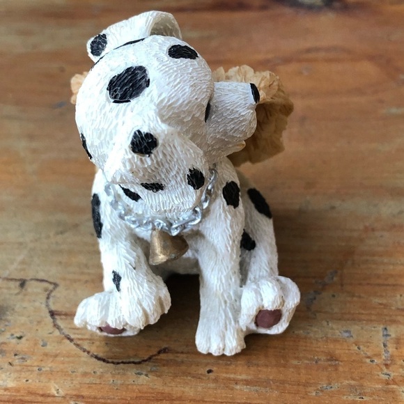 Playful Dalmatian Pup in Angel Wings Sitting & Smiling - Picture 2 of 6